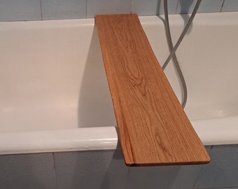 WODDEN BATH SHELF Bathtub tray 80cm, Hot tub board, Reclaimed solid oak live edge wood, Handmade jacuzzi minimalist caddy, Custom Size order