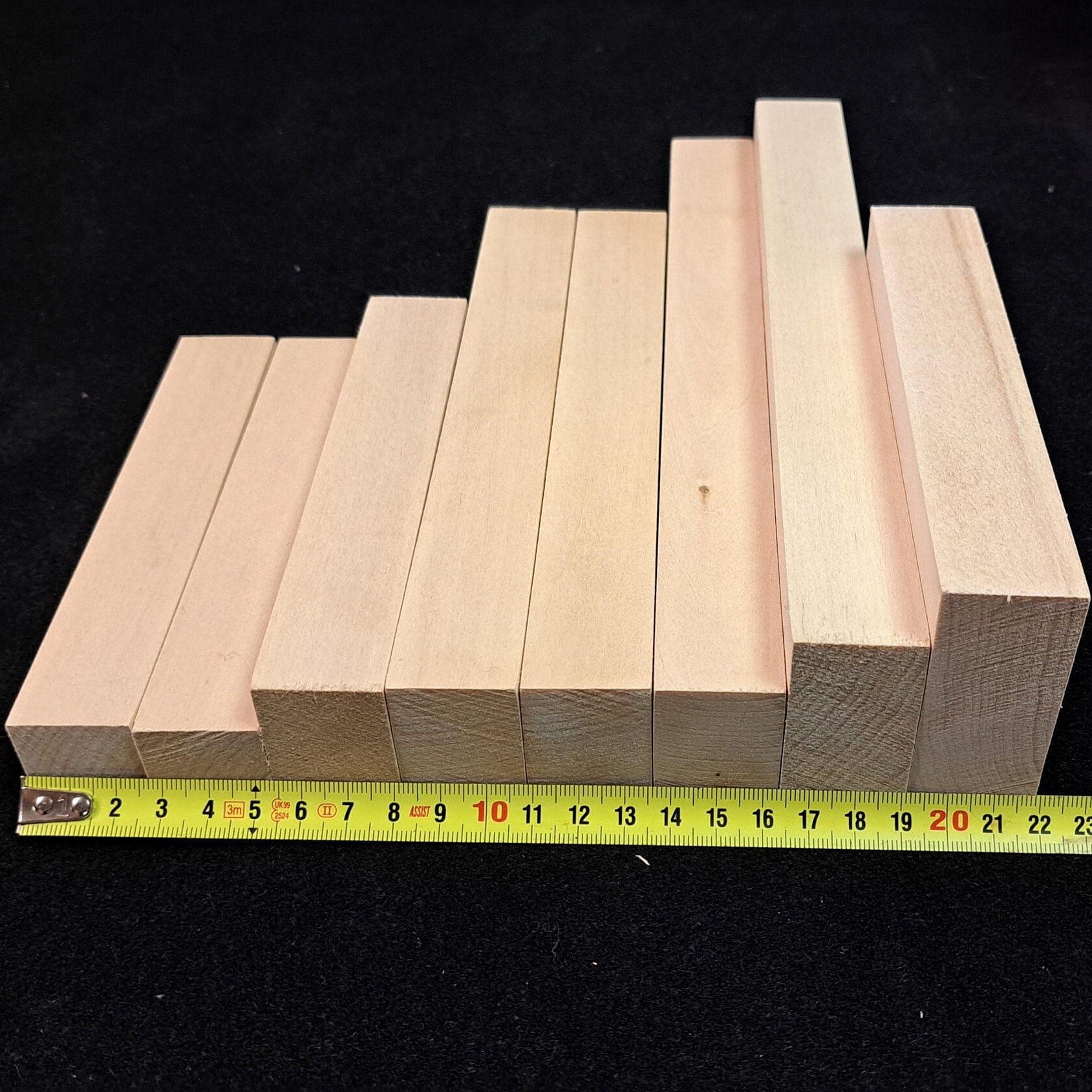 Bloques de tilo para tallar (12 piezas, 4 bloques de 2 x 2 x 5 pulgadas y 8  bloques de 1 x 1 x 5 pulgadas), kit de tallado de madera con bloques en