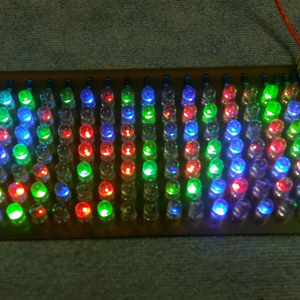 RGB RAINBOW LED panel, For multicolour neon show effect 20x7 - 140 bulbs, 24V dc input circuit, Disco xmass party lamp, Christmas light sign