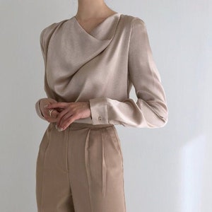loose tops handmade blouse mood blouse shirring blouse minimalist,minimalist clothing,Handmade top tops for women mood top
