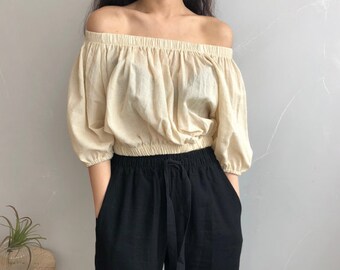 Summer Off the shoulder top / Crop top / Off Shoulder Top / Off Shoulder Shirt / Off Shoulder T shirt / Off the Shoulder Shirt