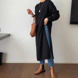 tunic long dress / tunics for women / knit tunics / sweater tunic / sweaters for women / sweater dress / long sweaters / minimalist