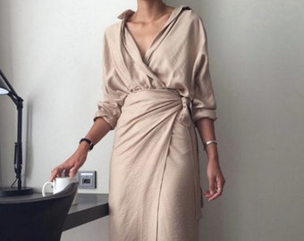 wrap dress - Kimono dress - tunic dress - romantic wrap dress - Kimono long dress - Black dress - kimono style dress - mood dress