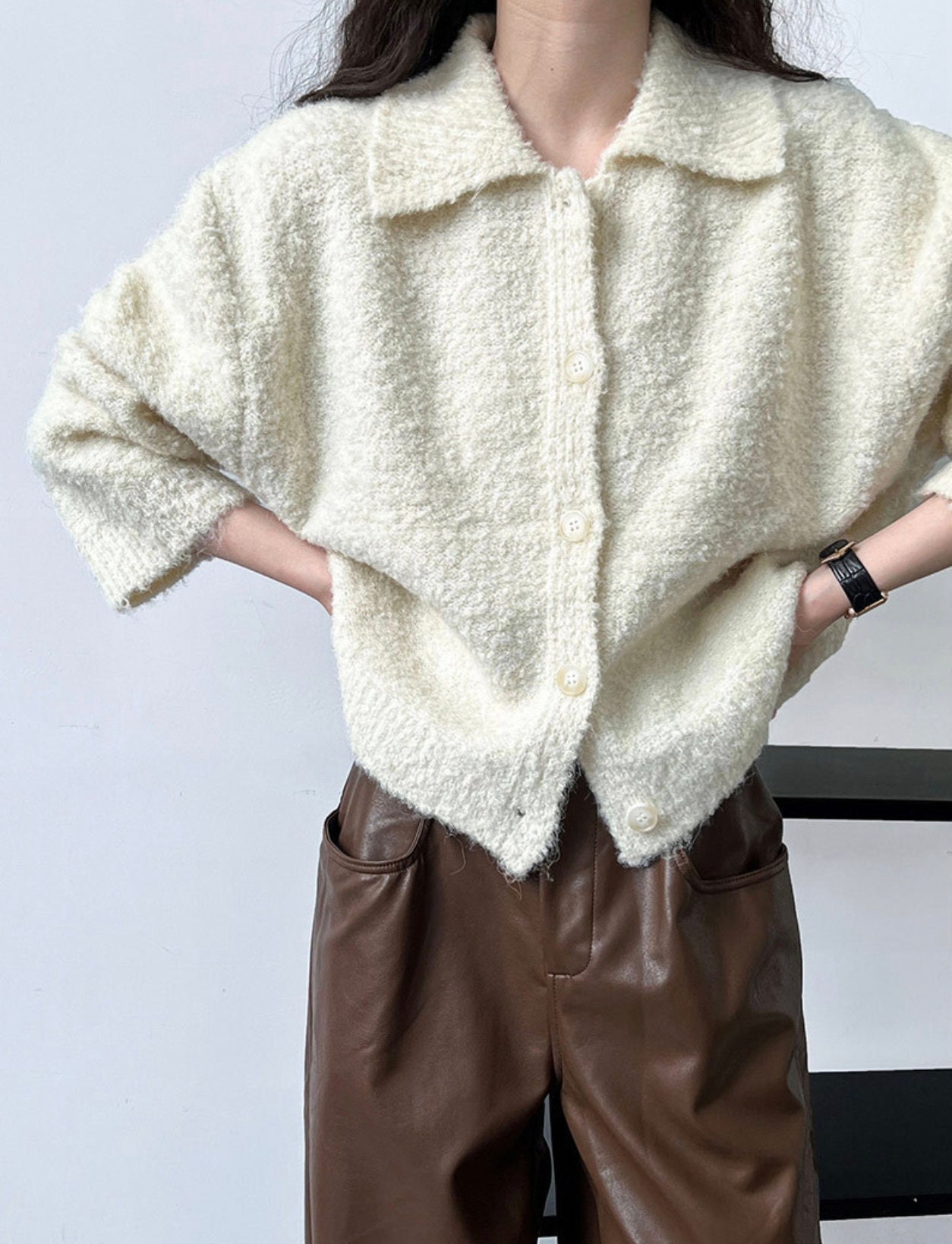 Cozy Knit Sweater / Loose Fit Cardigans / Knits for Women / 