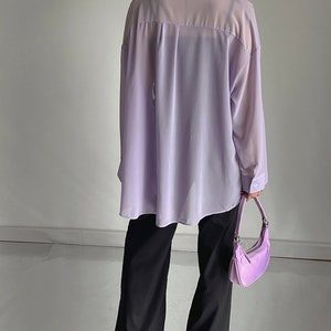 See Through Shirts Chiffon Loose blouse Chiffon top Sheer Blouse romantic Top See Through top shirts for women gift for her image 2