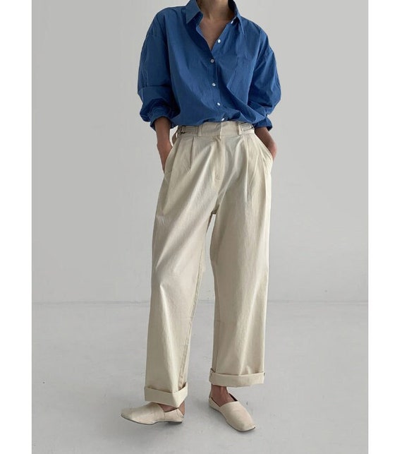 Cotton Pants for Women / Wide Pants 
