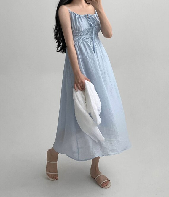Smocked Dress Bustier Dress Loose Fitting Dress Flared Dress Loose 