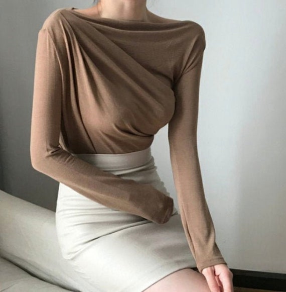 loose tops handmade blouse mood blouse shirring blouse minimalist,minimalist clothing,Handmade top tops for women mood top