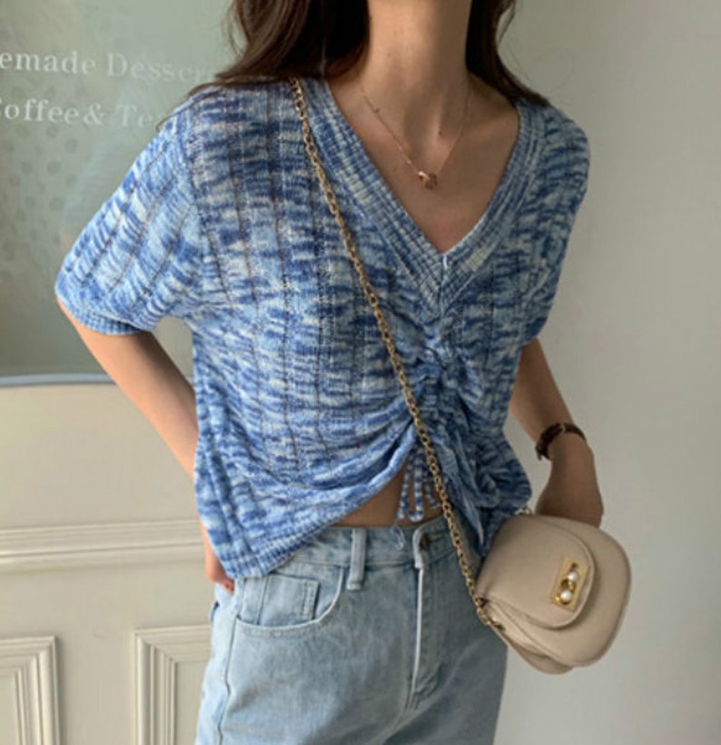 summer Crop top summer crop knit summer knit vintage crop top unique knit top crop sweaters for women tops for womengift for her