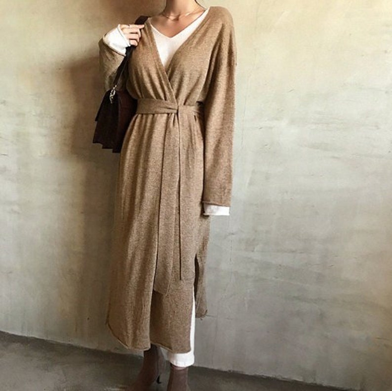 3colors Loose Knit Cardigan Kimono Kimono Cardigans Knit Robe Sweaters For Women Sweaters Loose Long Cardigans Wrap Cardigans