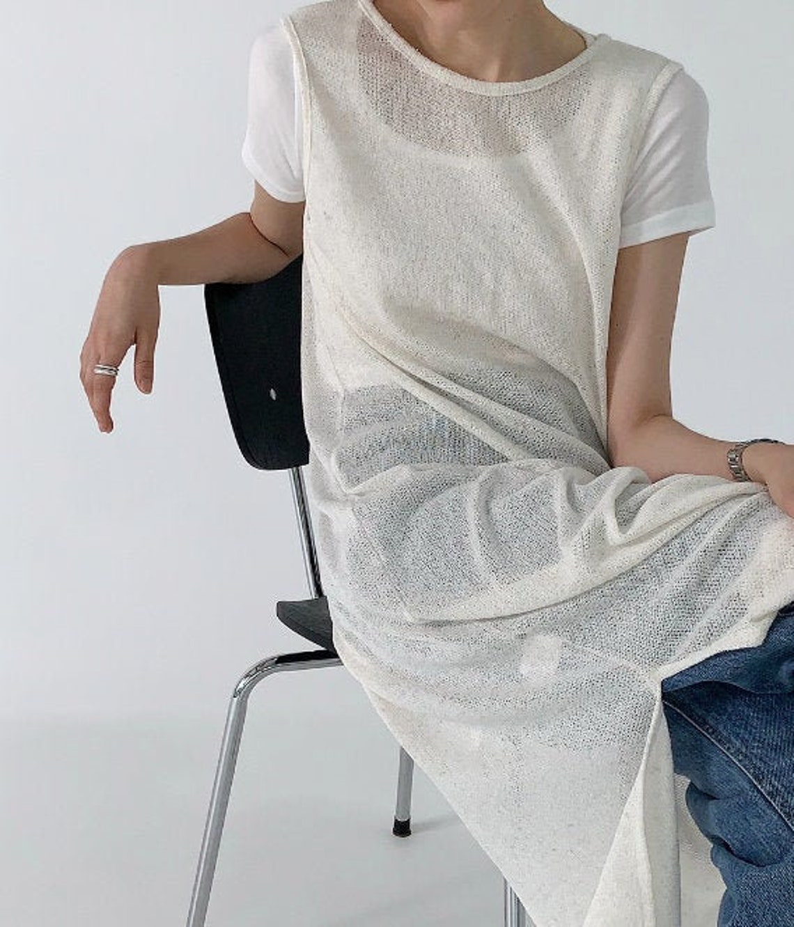 See through Linen tunic long dress tunics for women Linen Etsy