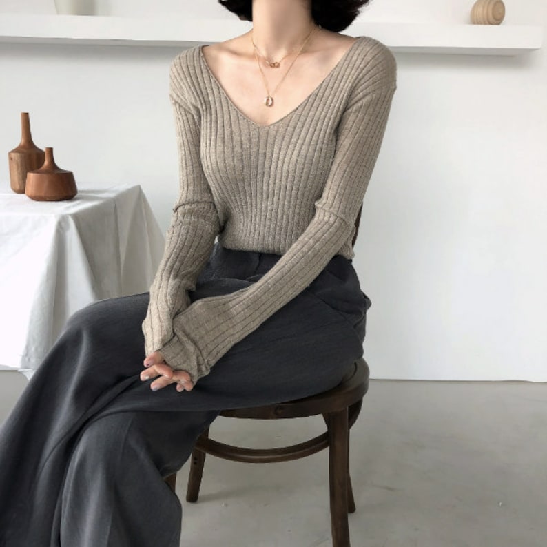 Modern blouse sweaters for women knits for women knit blouse v neck blouse modern sweaters knit tops tops for women vintage