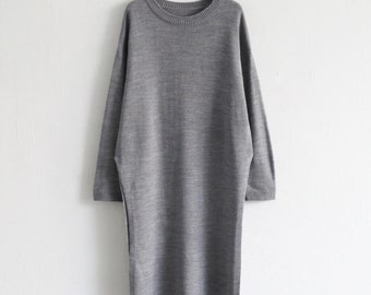 women's sweater/tunic dress/long sweater/sweater dress/wool tunic dres –  lijingshop
