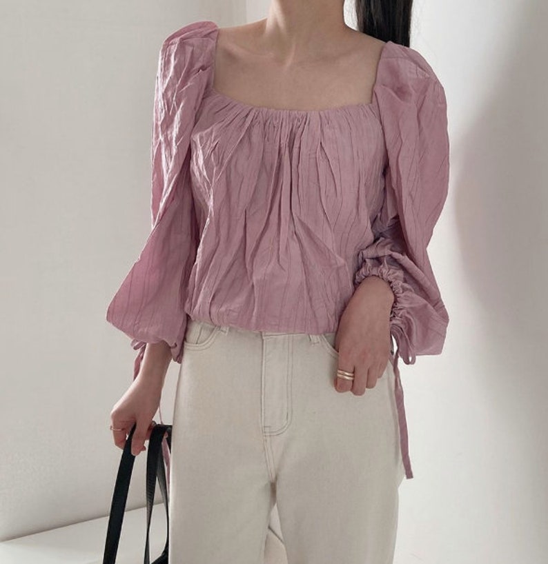 loose tops handmade blouse mood blouse shirring blouse minimalist,minimalist clothing,Handmade top tops for women mood top
