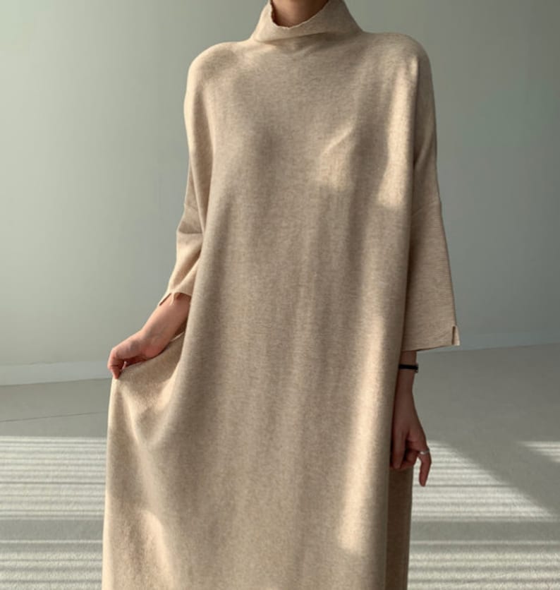 loose long dress maxi tunic dress Loose fitting long dress knit dress maxi dress boho dress flare dress Loose fit long dress