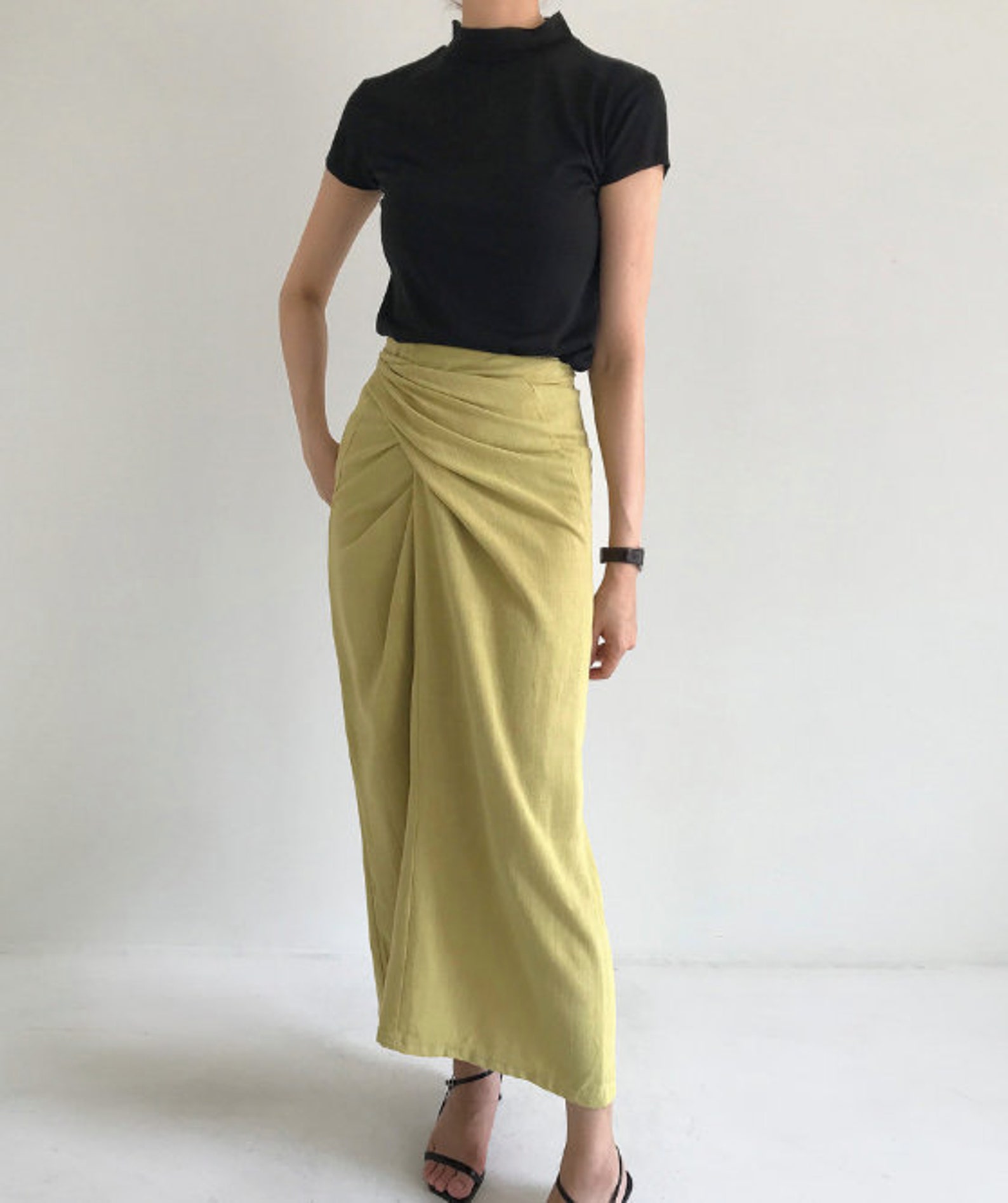 Linen HighWaisted long wrap skirt linen maxi skirt long Etsy