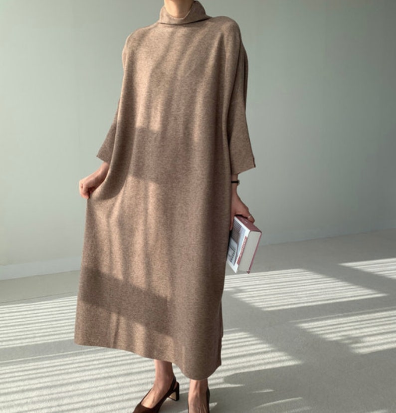 loose long dress maxi tunic dress Loose fitting long dress knit dress maxi dress boho dress flare dress Loose fit long dress