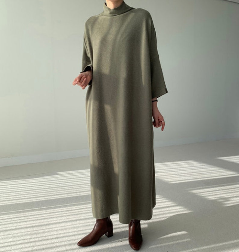 loose long dress maxi tunic dress Loose fitting long dress knit dress maxi dress boho dress flare dress Loose fit long dress