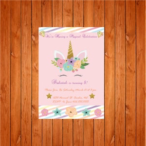 Unicorn Magical Digital Birthday Invitation