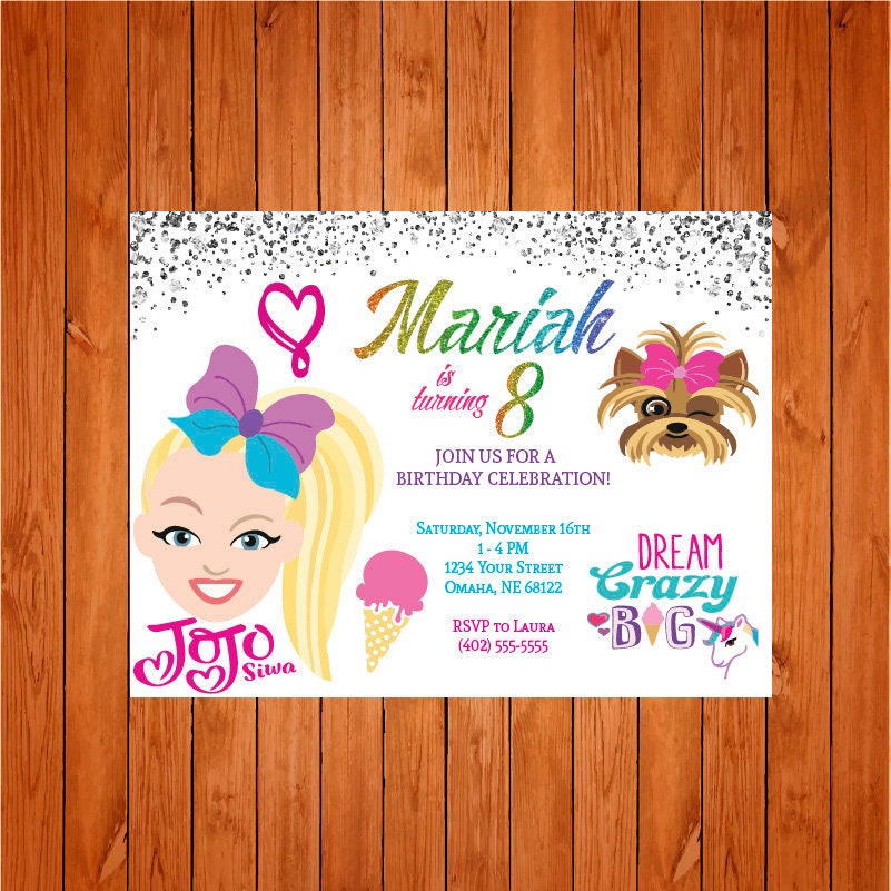 Jojo Siwa Birthday Invitation