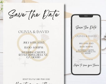 Minimalist Save the Date Template | Editable Digital Download