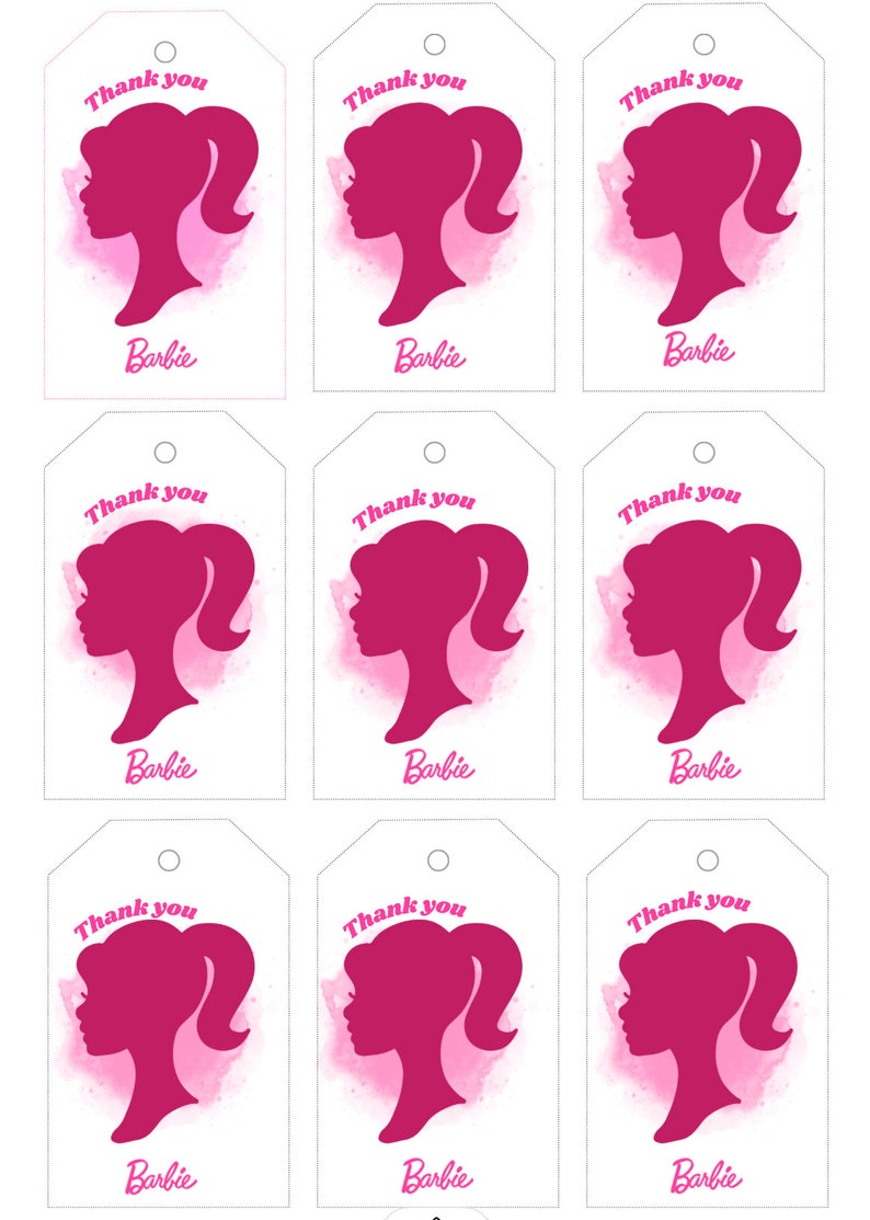 barb-thank-you-tag-pink-doll-birthday-favor-tag-template-hot-pink-doll-party-favor-tag