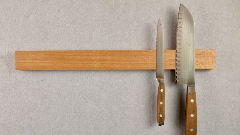 Tasmanian oak magnetic knife racks, clear finish. 30, 45 and 60cm image 1