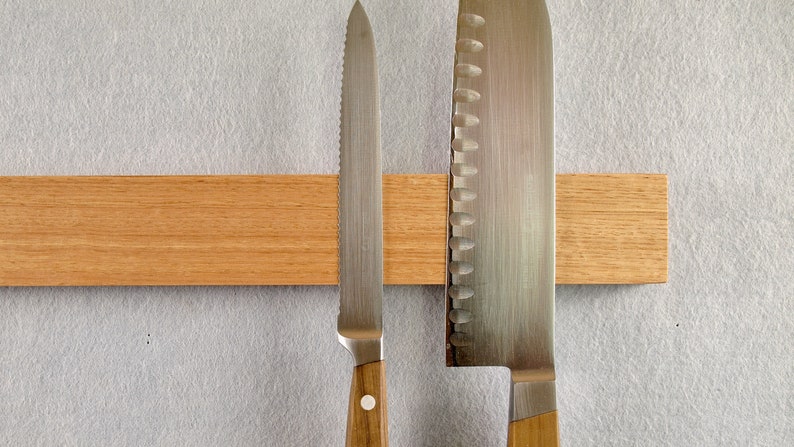 Tasmanian oak magnetic knife racks, clear finish. 30, 45 and 60cm image 2
