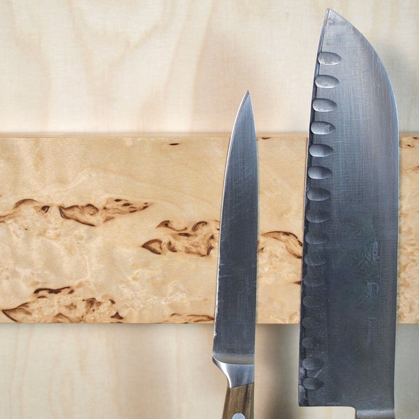 Luxury knife rack in Karelian Birch Burl