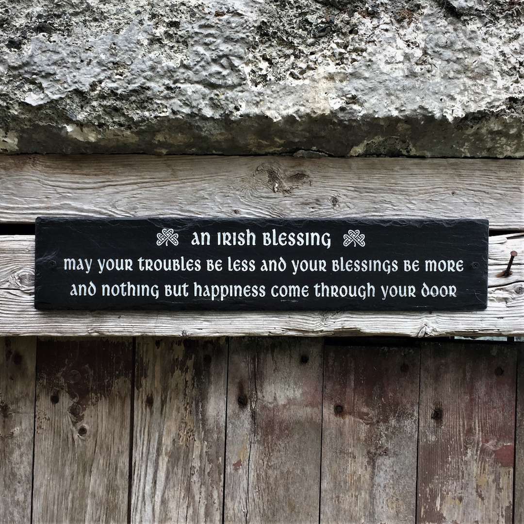 Irish Blessing Slate Sign, Celtic Home Decor, Inspirational Quote