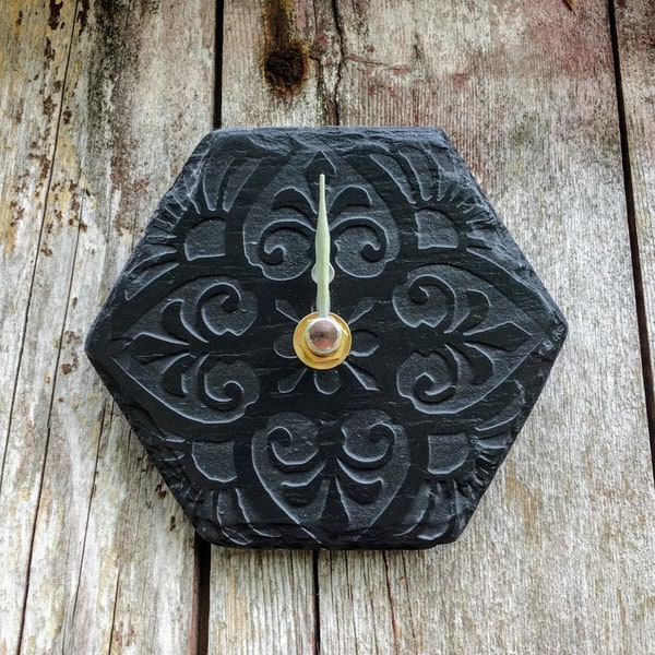 Slate Wall Clock Etsy