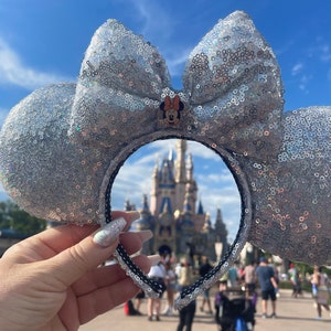 Silver hologram sequin ears