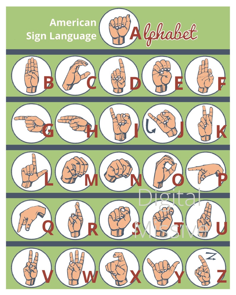 American Indicator Language (ASL) Eco-friendly Alphabet Print - ASL Electronic Obtain Print - Hand Alphabet Example - Coach and Study ASL Printable graphic relating to Asl Printable named American Indication Language (ASL) Inexperienced Alphabet Print - ASL Electronic Down load Print - Hand Alphabet Example - Educate and Find out ASL Printable