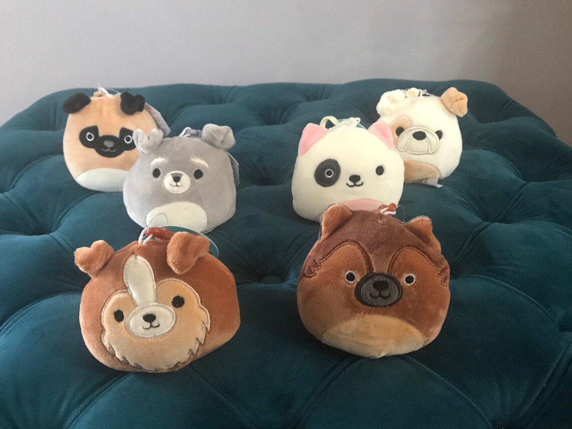 Personalized Mini Monogram Squishmallows Clip on Keychains Dog | Etsy