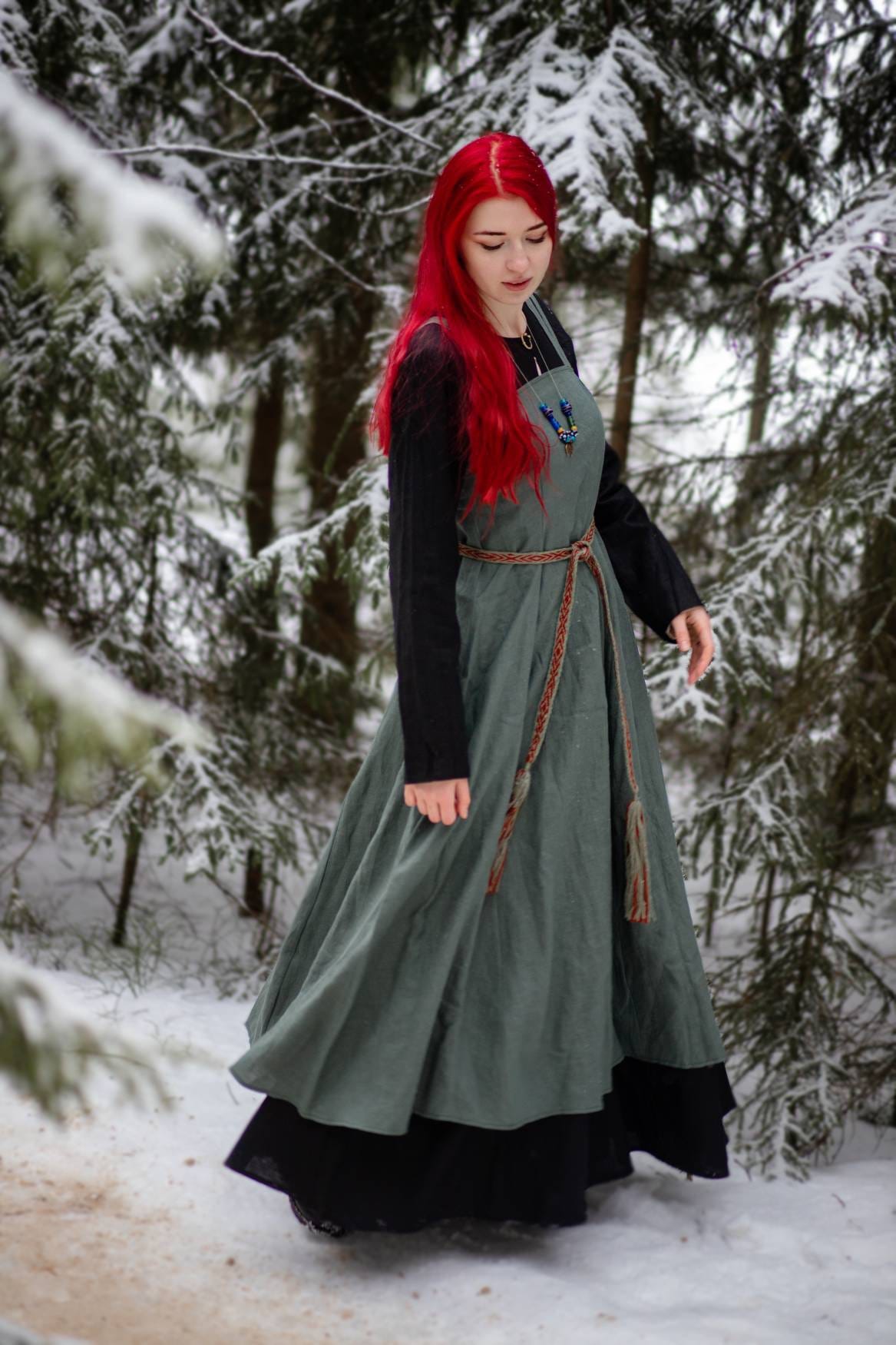 Viking Costume Dress helga Viking Apron Medieval | Etsy