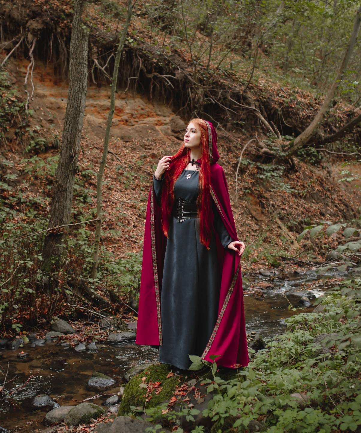 Hooded cloak Cloak with hood Fantasy cape Fantasy cloak | Etsy