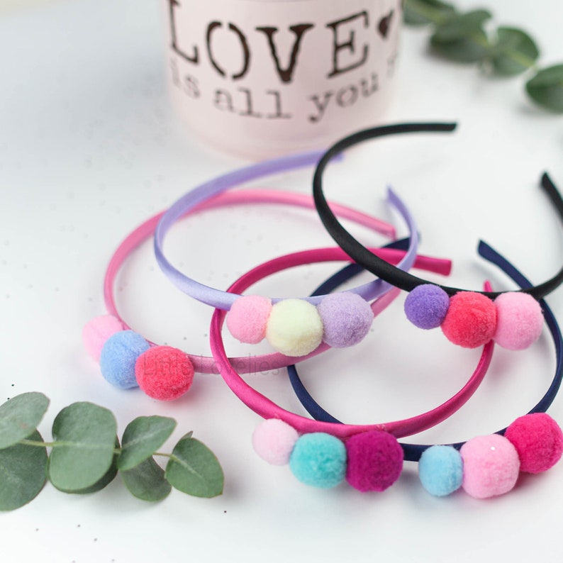 Headbands little girl Headbands for Girls Pom Pom Headband Etsy