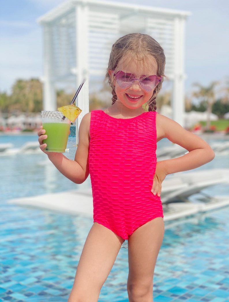 Yellow Girls Toddler Swimsuit Cute Bathing Suit Bright Etsy