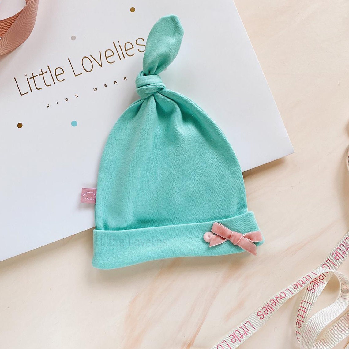 Baby Girl Hat Newborn Hat Newborn Beanie Knotted Baby Hat Etsy