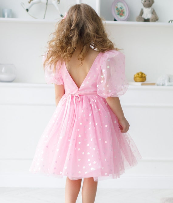 short pink puff sleeve tulle dress Women's Princess Solid Color Square Neck Mesh Fluffy Mini Dress Bubble Sleeve Party Dress (Pink, S) at Amazon Women's Clothing store Womens Delaney Tulle Mini Dress in Pink Vestido Mini de Tul Delaney