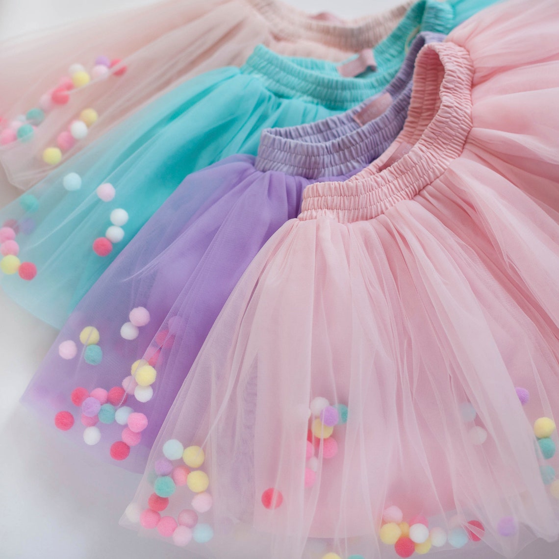 Tulle set Pom Pom Skirt for toddler Tutu pompom Skirt Etsy