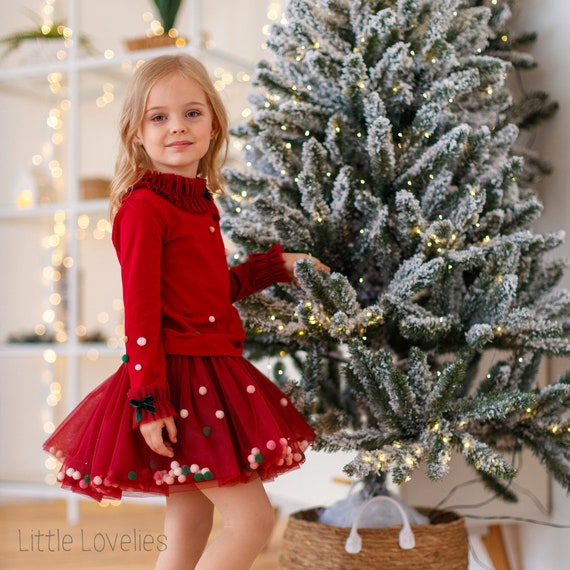 Holiday Red Pom Pom Sweater-Red