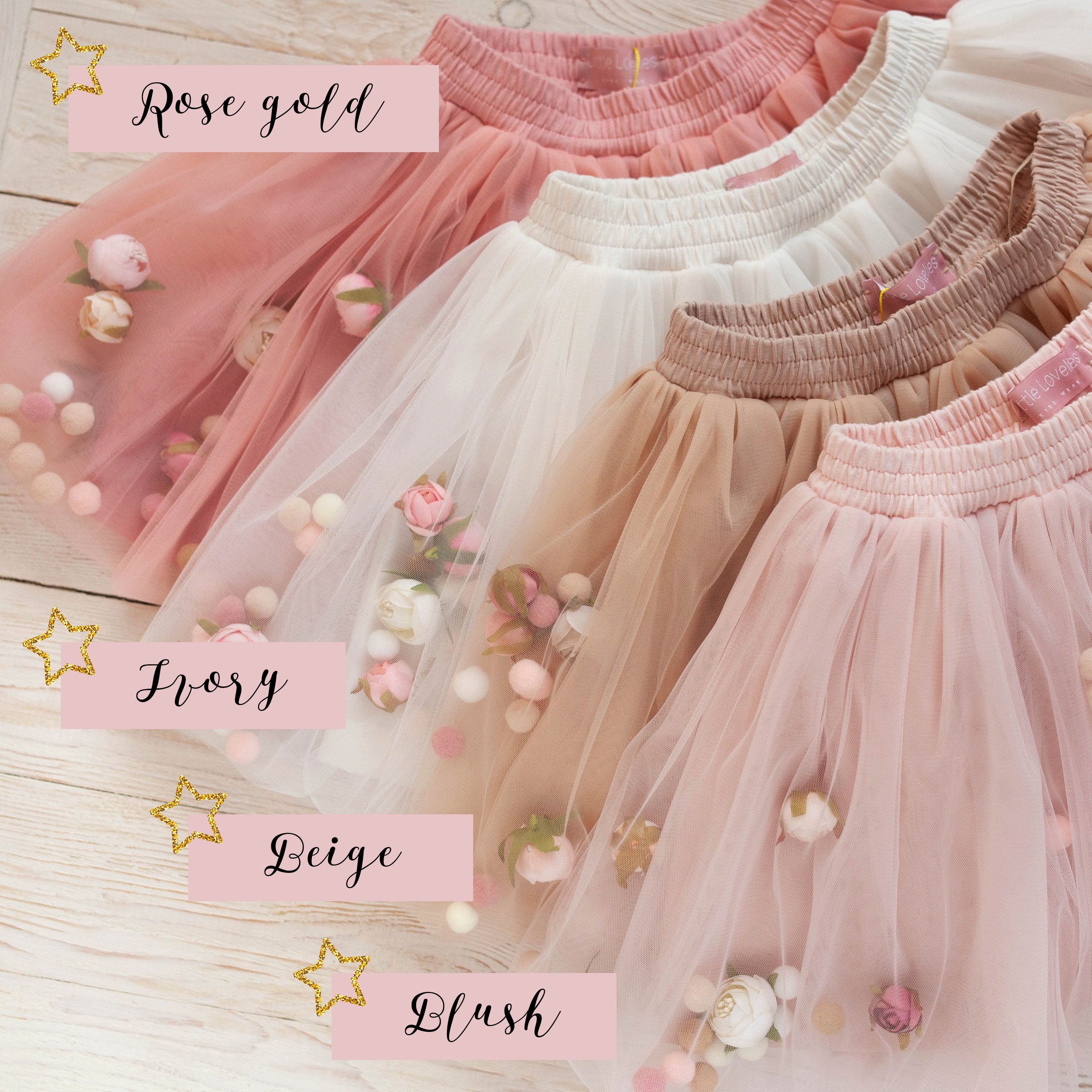 Beige Tutus, Light Brown Skirt, Fairy Girls Tulle Tutu