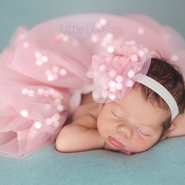 newborn baby girl coming home outfit/ take home outfit / primee photography outfit/ newborn gift basket tutu / pom pom cute babyshower gift