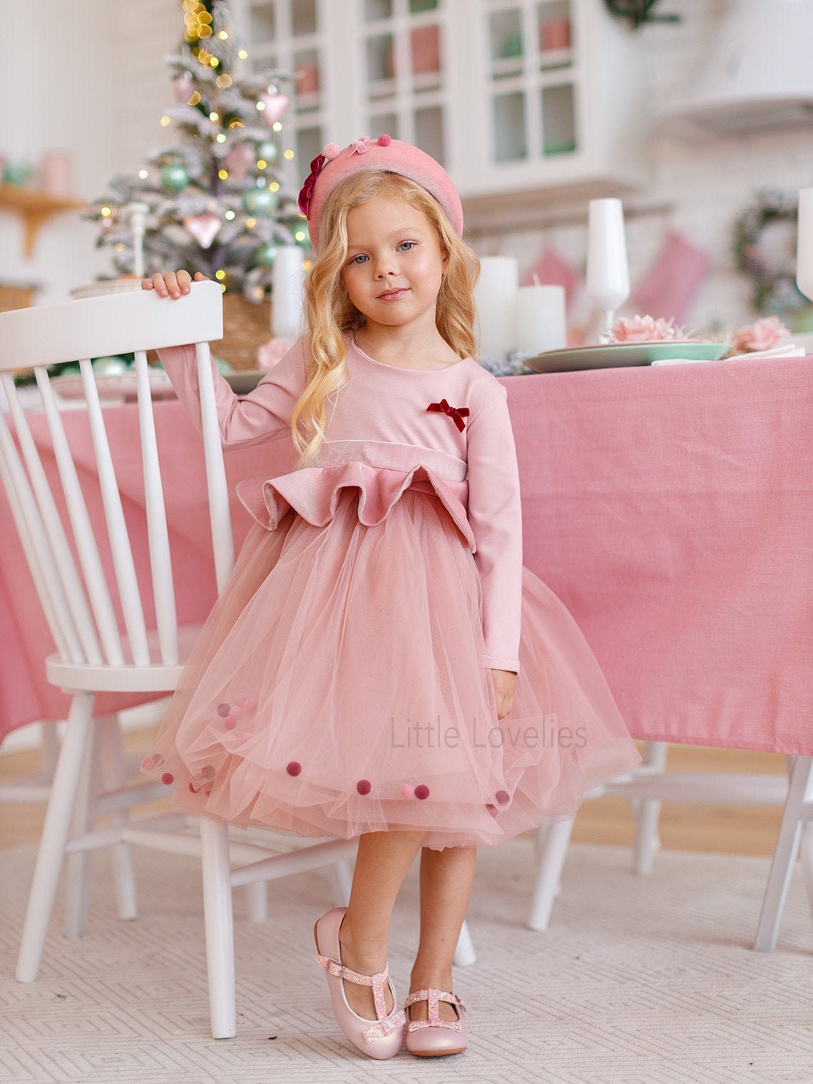 Evening Pink Gown Baby Girl Dress Minimalist Pink Evening Etsy