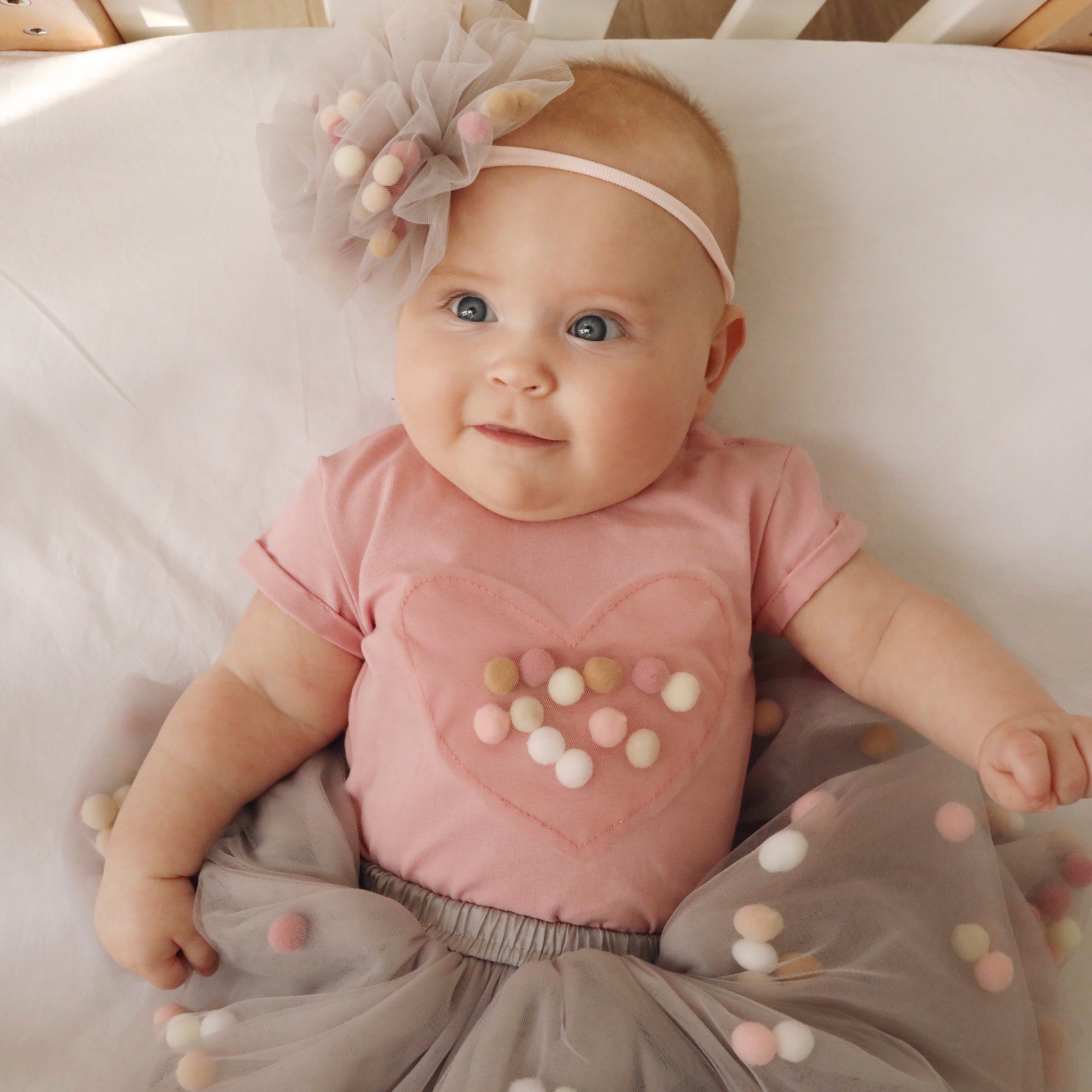 Falda tutú para niñas recién nacidas, accesorios de fotografía fotográfica,  diadema de 0 a 4 meses (rosa), Rosado