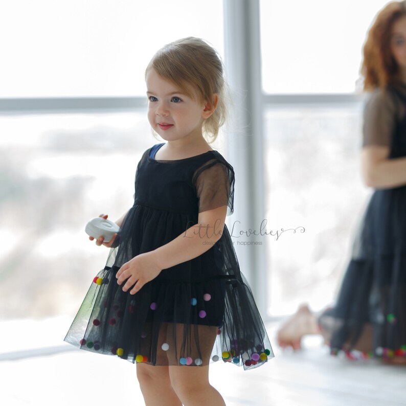 Black Tulle Baby Dress Baby Gift Tutu Black Dress Kids Etsy