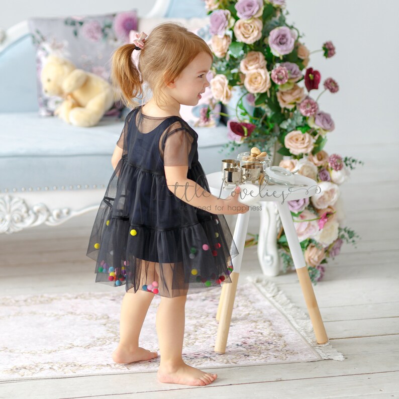 Black Tulle Baby Dress Baby Gift Tutu Black Dress Kids Etsy