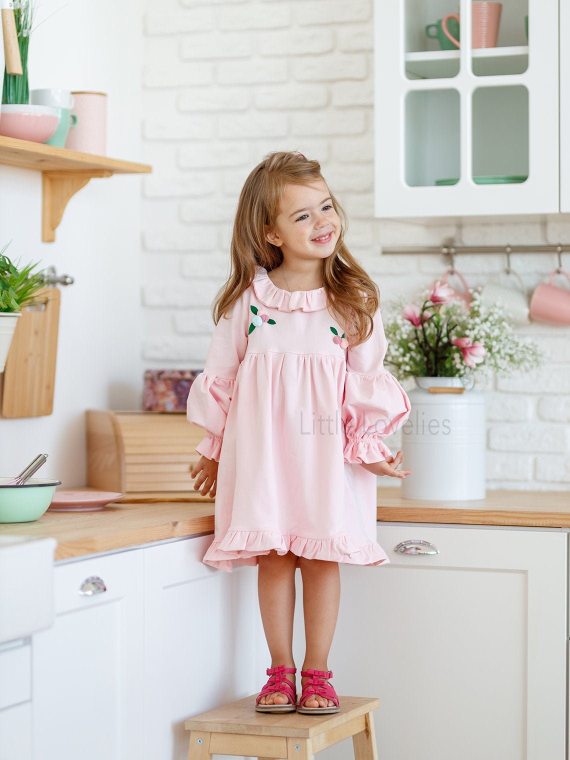 Pink dress for little girl Princess Dress Little girls Etsy