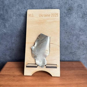 Wood Desk with Fragment tail p3 of aircraft Tail Rusian su-25, Fragment Tail p3, Aircraft Art, Ukraine 2025, Aircraft Trench Art , Ukraine